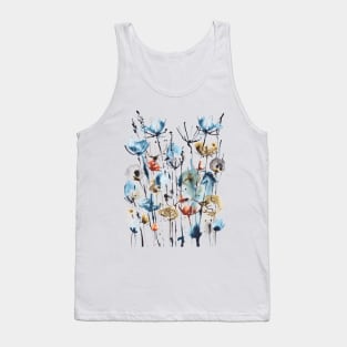 Abstract wildflower meadow indigo Tank Top